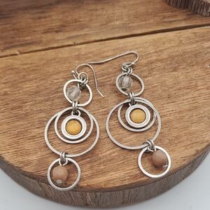 Elegant Silver Tone Dangle Earrings E726